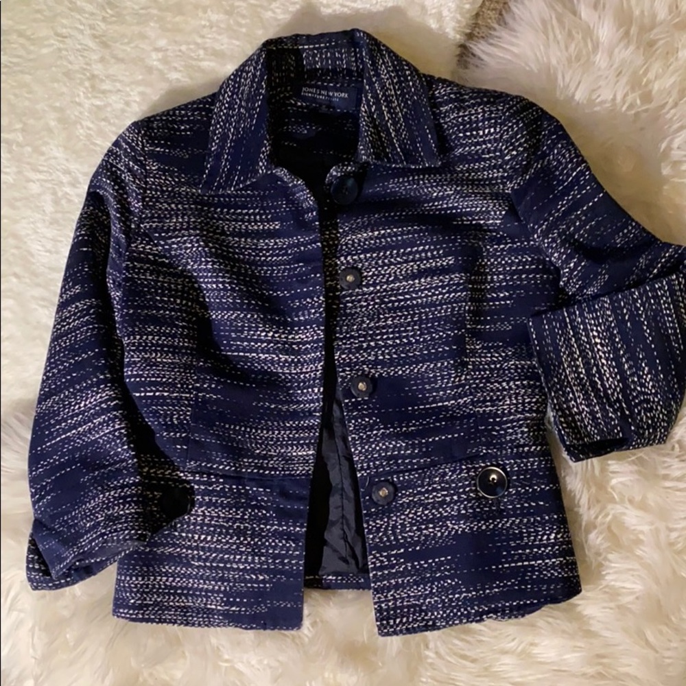 Jones New York navy petite jacket blazer